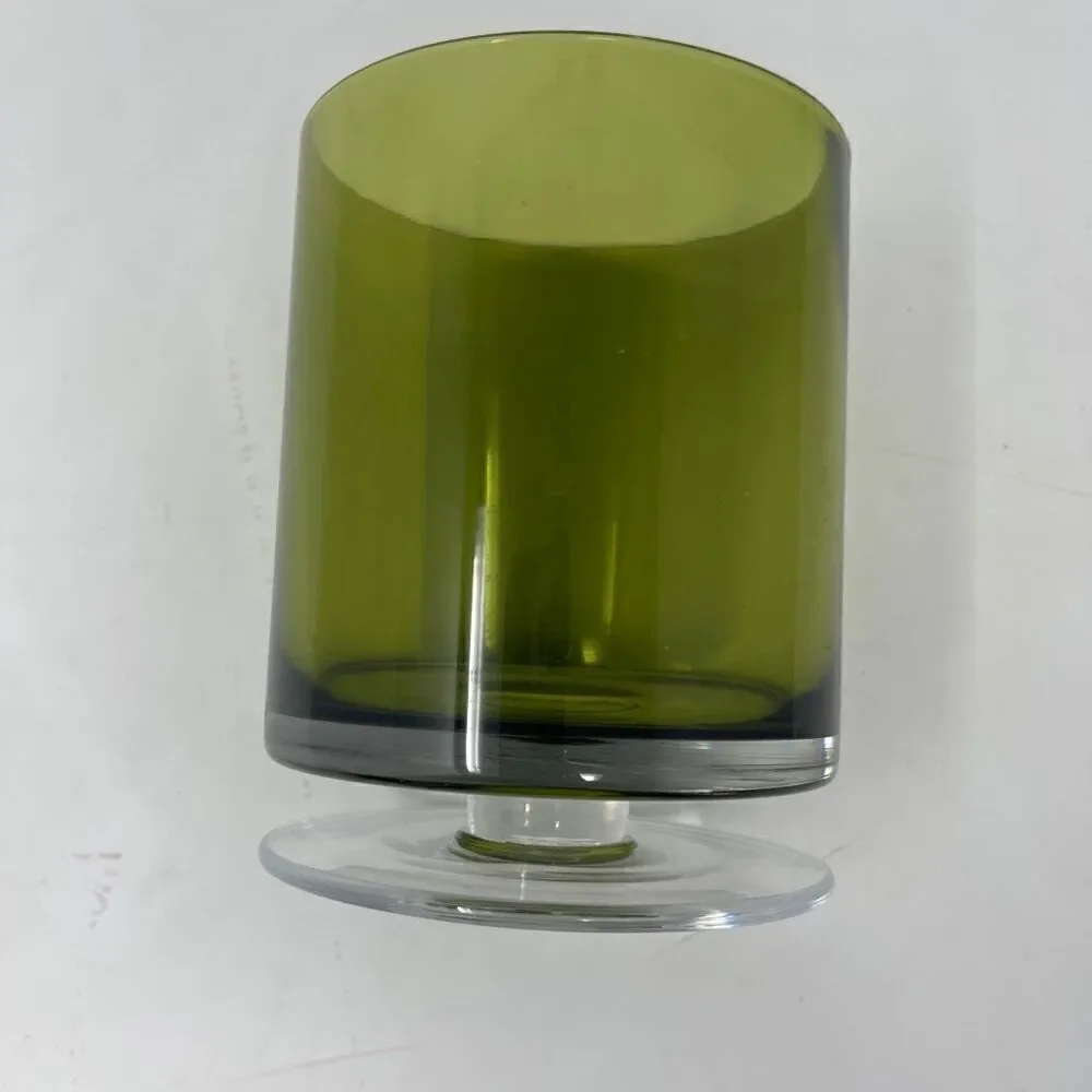 Mid-century, modern fluted hurricane style glass dish ￼